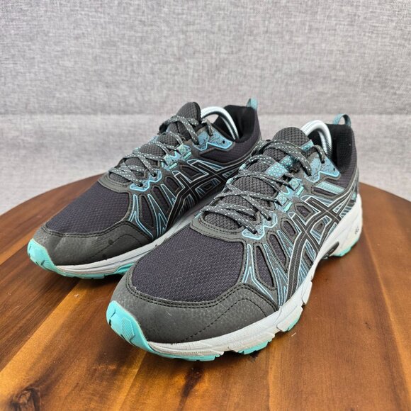 Asics Gel-Venture 7 Mens Shoes Sneaker Size 11 Black/Aqua Synthetic Mesh - Picture 4 of 14